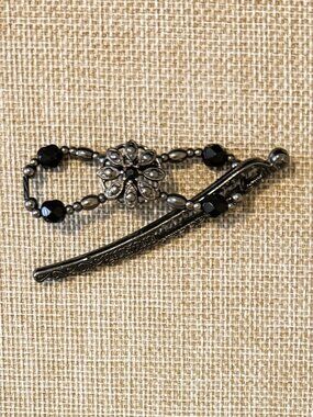 Vintage Lilla Rose Pewter Petals Hair Clip Size XS